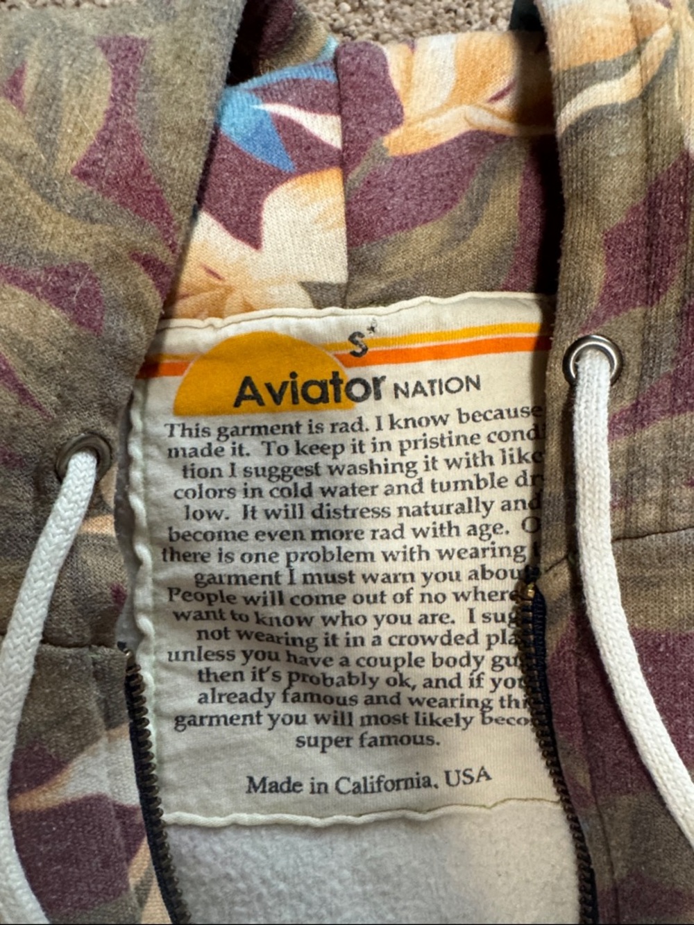Aviator Nation tropical floral zip hoodie - Picture 2 of 6